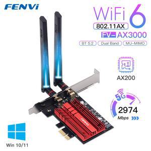 블랙박스동글이 3000MBPS FVAX3000 AX200 802 WIN 데스크탑 4G5GHZ WIFI 카드 1011 밴드 듀얼 PCIE BT5 게임용 무선 11AX 어댑터