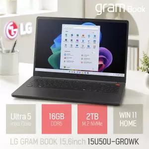 ⓒ LG전자 그램북 15U50U-GROWK 인텔 울트라5 16GB 2TB 윈도우11 / 15.6인치 대학생 가벼운 AI 사무용 인강
