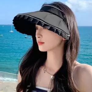 [패션] 크로스백 썬캡 블랙 판촉물 납품용 여름모자 와이드 기프트용품 B2B 스트랩