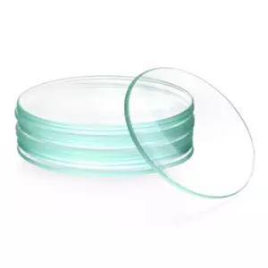 QWORK 시계 유리 비커 커버 12팩 2.4인치 60mm 직경 및 플라스크용 뚜껑 증발 접시 광택 됨