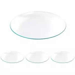 QWORK 시계 유리 비커 커버 4팩 6인치 150mm 직경 및 플라스크용 뚜껑 증발 접시 광택 됨