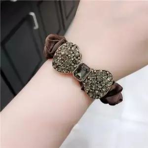 리본 스크런치 똥머리밴드 여성 곱창머리끈 2P brown 똥머리밴드 슬립스크런치 머리고무줄
