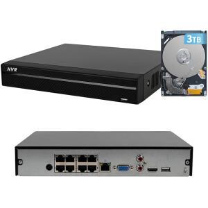 3TB HDD 4K HDMI 출력과 스마트 감시 기능을 갖춘 DahuaSecurity 고급 8채널 PoE 포트 네트워크 비디오 레코더(NVR-8ch-8POE-3)