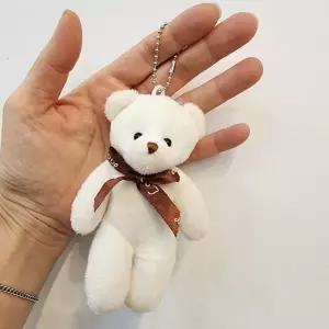 [하프클럽/]인형 가방고리 열쇠고리 키링 곰 크림지퍼풀러