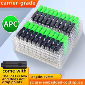 SAIVXIAN 100pcs 섬유 콜드 스플라이서 커넥터 SC-APC FTTH 임베디드 가죽 와이어 퀵