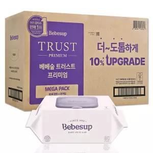 베베숲 물티슈 트러스트 프리미엄 도톰한 두꺼운 신생아 아기물티슈 80매x20팩