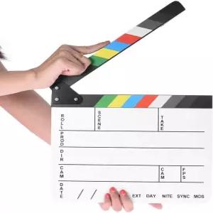 전문 영화 감독 클랩보드 사진 스튜디오 비디오 TV 아크릴 클랩퍼 보드 드라이 이레이즈 필름 슬레이트 컷