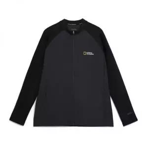 내셔널지오그래픽 N242URG710 배색 집업 래쉬가드 CARBON BLACK 958422