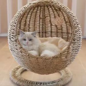라탄 해먹 고양이 흔들의자 원목 하우스 강아지 침대 켓바구니 매트