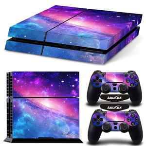 PS4 스티커 풀 바디 비닐 스킨 하늘)) 별이 (핑크 PLAYSTATION 4개 콘솔 라이트바 빛나는 데칼 포함) (PS4 (LED 컨트롤러용 4 커버