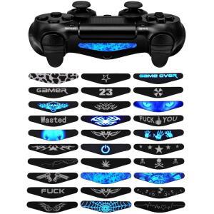 익스트림레이트 30개 / 세트 컬러 아트워크 프로 컨트롤러 표지판 LED PS4 라이트바 커버 패턴 슬림, 스킨용 스티커, 데칼 PS4용