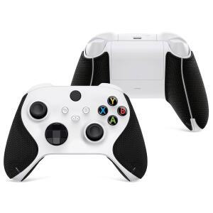 PLAYVITAL XBOX 시리즈 X /S 컨트롤러용 흡수 그립 부드러운 스플릿 코어 땀 무선 디자인 프리미엄 육각형 텍스처 핸들 - 그립, 다이아몬드 프로텍터 블랙