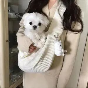 강아지 가방 고양이 크로스바디 숄더백 휴대용 야외 여행용 슬링백 애완동물 운반 용품