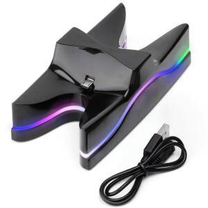 KLSYCHRY PS4용 듀얼 컨트롤러 충전기 도크 4 충전 블루 스탠드 듀얼쇼크 스테이션, 도크용 PS4 LED