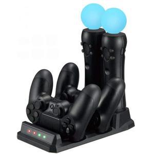 OSTENT PS4 PS VR 컨트롤러용 4 도크 충전기 파워 스테이션 스탠드 1 IN