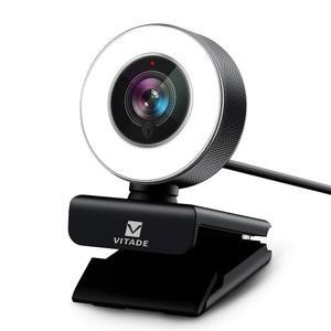 HD 1080P 스트리밍용 PC 웹캠, VITADE 960A USB & 포함 캠, 컴퓨터 게임 마이크 웹 맥 윈도우 노트북 링 비디오 프로 라이트 카메라 회의