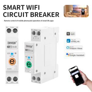 1P  N eWeLink WIFI 회로 차단기 63A Din 레일 장착 릴레이 소형 가정용 스위치 음성 원격 제어 스마트 라