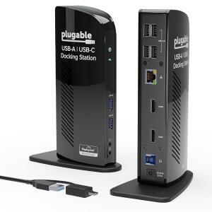 Windows 및 Mac용 플러그형 유니버설 노트북 도킹 스테이션 듀얼 HDMI 모니터(드라이버 필요), USB 3.0 또는 USB-C, 2배 HDMI, 기가비트 이더넷, 오디오, USB 포트 6개(UD-3900)