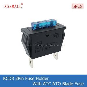 5PCS KCD3 2Pin 중간 표준 자동 퓨즈 홀더 15A30A 250V 16A 클램프 ATC ATO 블레이드 고정 패널 장착
