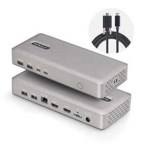 StarTech.com USB-C 도킹 스테이션(10-in-1, USB4), 노트북 최대 100W 충전, 40Gbps 데이터 전송, 2.5Gb 이더넷, 싱글 8K, 듀얼 4K 디스플레이, 6배 USB(MacOS 호환 불가)