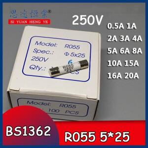 세라믹 퓨즈 튜브 RO55 코어 5x25 5x25mm 100 개박스 0. 5A1A3A6A8A10A16A20A