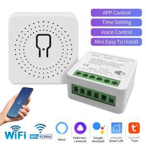 16A 20A TUYA 스마트 와이파이 스위치 RF 433Mhz 수신기 차단기 릴레이 모듈 양방향 제어 라이프 앱 원격