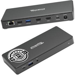 플러그형 USB-C 도킹 스테이션 듀얼 4K 60Hz HDMI, 65W 충전, 기가비트 이더넷, USB-C 5Gbps 1배, USB-A 3배, 오디오, Windows /ChromOS, USB-C /USB4 / 썬더볼트, 무인(UD-MSTH2)