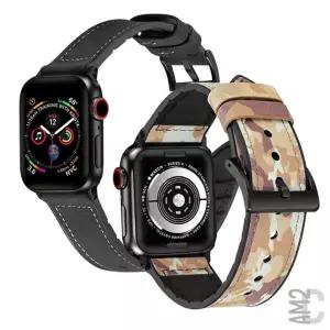 애플워치4 세대 40mm 44mm 실리콘레더 심플 스티치 가죽 스마트워치 스트랩 밴