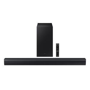 삼성 HW-C450 2.1ch 사운드바, DTS Virtual X, 서브우퍼 포함, 베이스 부스트, 어댑티브 사운드 라이트, 게임 모드, 블루투스, 무선 서라운드 사운드 호환