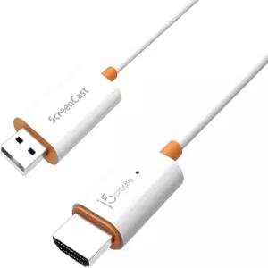 j5create ScreenCast HDMI 무선 디스플레이 어댑터 수신기 미러폰 태블릿 노트북에서 HDTV까지 미라캐스트