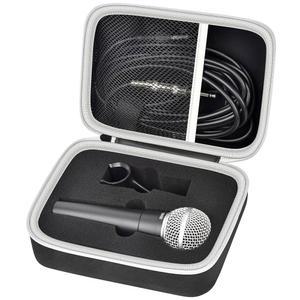 SHURE SM58 SM57 PGA48 SM58S BETA 호환되는 케이블용 마이크와 카디오이드 PGA58 58A 스탠드 박스만 블랙 A25D 휴대용 다이내믹 케이스 도구 포함 보컬 마이크 보관 어댑터 노래방