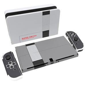 닌텐도 스위치 OLED 모델용 플레이바이탈 풀세트 스티커, 콘솔용 앤 스킨, NES 그립 클래식 맞춤 도크 조이콘 스타일 - 비닐 데칼 및 보호