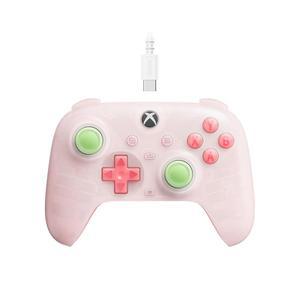 XBOX 시리즈 X|S, ONE, WINDOWS 10/11용 컨트롤러 8BITDO 링, 트리거가 이펙트 파이어 공식 얼티밋 미니 RGB 조명 홀 (반투명 유선 핑크) 포함된 라이선스 - 및 조이스틱
