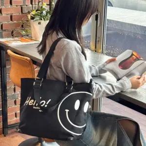 여자 스마일 토트백 숄더백 끈조절 데일리가방 에코백 여성숄더백 캔버스숄더백