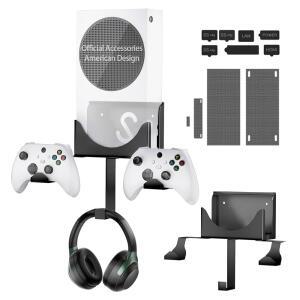 분리 가능한 컨트롤러 홀더 2개와 헤드폰 금속 포함된 S, 2개가 호환되는 키트, XBOX 블랙과 및 먼지 마운트 스탠드 플러그 걸이 월 시리즈