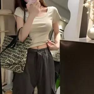 여자반팔티셔츠 U넥 여자반팔티 반팔티셔츠 여자반팔면티 포멀룩 무지 베이직
