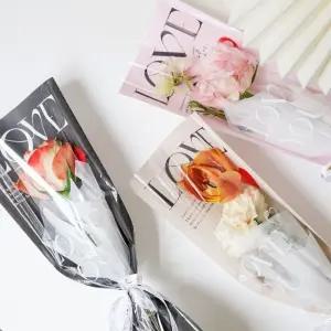한송이 러브 꽃다발포장지 20매 플로드지 장미 재료 광택 크래프트
