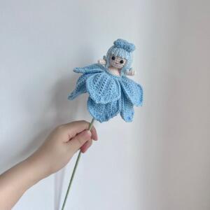 튤립 요정, 정교하게 손수 만든 양모 인형, 정원 시뮬레이션 꽃다발과 유사하게 아름답게 뜨개질로 제작되
