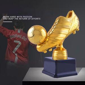 골든 부츠 상 수상 레진 참 풋볼 경기 축구 팬 기념품 금도금 신발 트로피 선물 가정 사무실 장식 모델