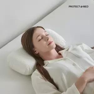 프로텍트어베드 [1+1]알러씰 텐셀 진드기차단 방수 땅콩 메모리폼 베개 높은형) 44x22cm