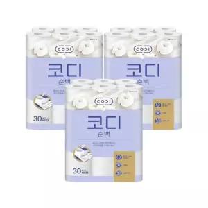 쌍용코디 순백 3겹데코 25MX30롤x3팩/롤화장지