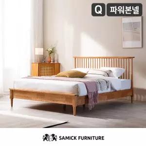 [삼익가구]비버 원목 침대(파워 본넬스프링 매트리스-퀸)