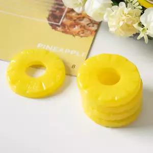 파인애플 모형 과일 슬라이스 7cm (4PCS) 모조 인조 가짜 장식 소품 촬영 진열 조각 인테리어