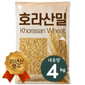 [25년 햇곡] The큰나무 터키산 호라산밀 4kg(1kgx4팩) 햇 호라산밀 착한 탄수화물 황금밥 고대곡물