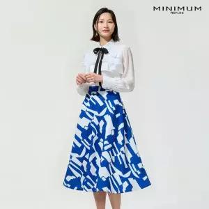 [하프클럽/]기하학 패턴 플레어 스커트 MYBGWS3170-BL
