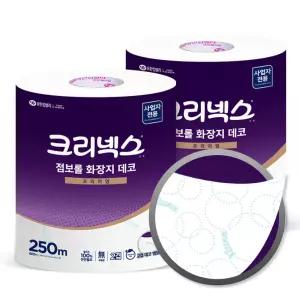 크리넥스 프리미엄 천연펄프 점보롤 데코 화장지 휴지 250M(2겹) 3롤 2팩 4536761