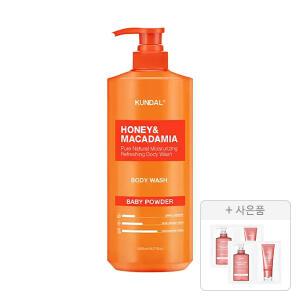 쿤달 네이처 바디워시 베이비파우더 1058ml, 1개 + 증정(바이올렛뮤게 샴푸 + 트리트먼트, 10ml, 2구, 2개)
