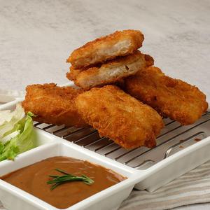 노랑 갓튀겨나온 곱빼기 통살 생선까스 120g 6개+치즈폭탄 치킨까스 150g 4개+소스 10개