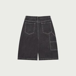 행텐 HC04 히든밴딩 더블 카펜터 데님 히든밴딩 더블 카펜터 버뮤다 데님팬츠_다크그