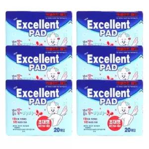 강아지 아몬스 초대형 패드 20매 6P 화장실 배변패드 반려견실내배변 (WD401F4)